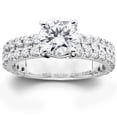 thumbnail image 1 of Bague de Fiançailles Double Rangée en Pavé Diamant 2 3/8ct Or Blanc 14K, 1 of 4