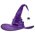 thumbnail image 2 of Witch Hat Hkoxplj Women Ruffled Bat Satin Witch Hat Oversized Wide Brim Halloween Costume Hat Elegant Gothic Cosplay Dress Up Hat Lightweight Festival Accessory for Halloween Masquerade Hat, 2 of 6