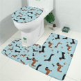 thumbnail image 2 of Dachshund Footprint Bone Bathroom Rugs Sets 3 Piece,Toilet Cover Set,Absorbent Non Slip Bathroom Mats Sets with U-Shaped Contour Rug Toilet Rug Set, 2 of 5