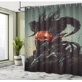 thumbnail image 5 of Ambesonne Fantasy Shower Curtain, Romotic Demon Computer, 69"Wx84"L, Black Red, 5 of 5