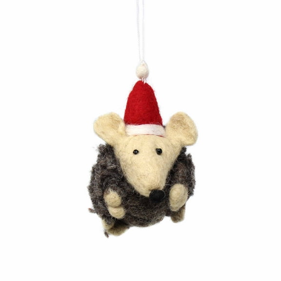 Hand Felted Christmas Ornament Hedgehog Global Groove (H)