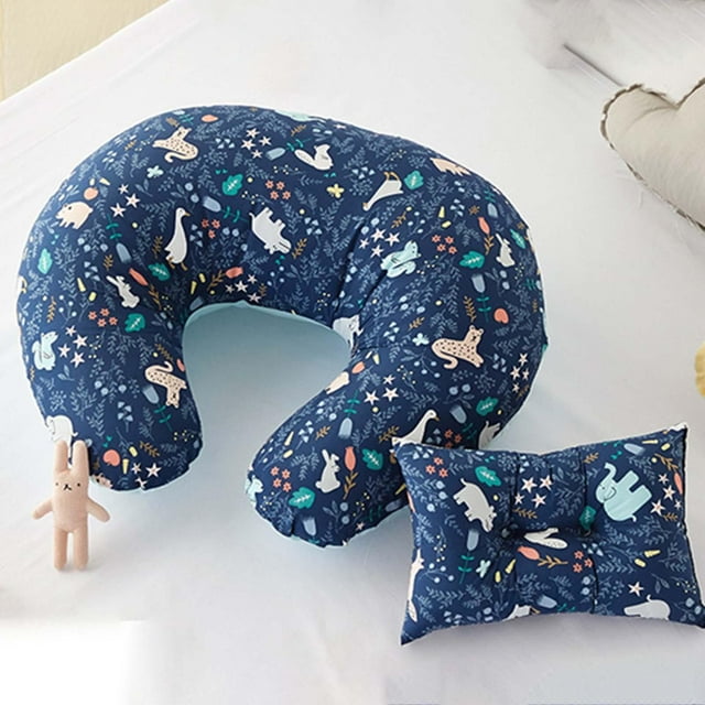 Almohada de lactancia Perfecl con funda extraíble Suave para bebé Animal azul