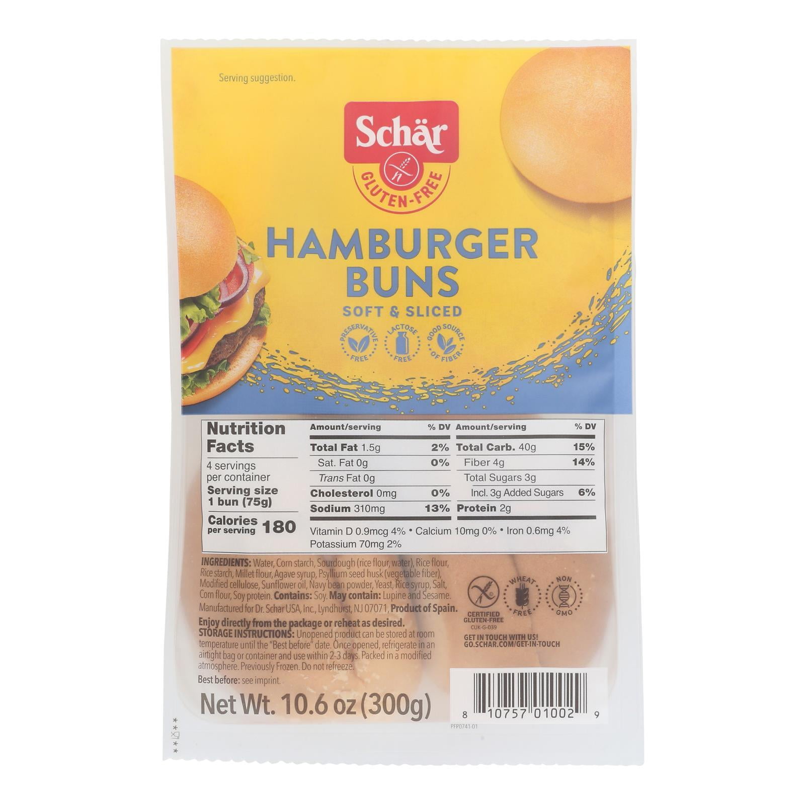 Schar - Rolls Hamburger Buns Gluten Free - Case of 4-10.6 OZ - Walmart.com