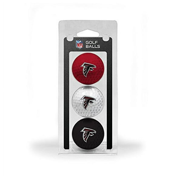 Bolas de golf de tamaño reglamentario del equipo Atlanta Falcons de la NFL, 3 unidades, estampado de equipo duradero a todo color, colores de varios equipos, una talla, 30105
