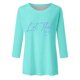thumbnail image 4 of Blusa estampada de manga 3/4 y cuello redondo para mujer - Túnica informal para el día a día, 4 of 5