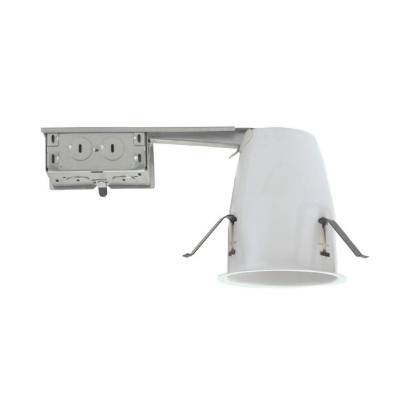 NICOR Lighting Carcasa remodelada de 4 pulgadas Voltaje de línea sin IC (19001AR) Blanco
