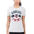 thumbnail image 4 of Women's G-III 4Her by Carl Banks White Minnesota Twins Super-Slim Fit Lightweight City Graphic T-Shirt, 4 of 5