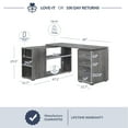 thumbnail image 2 of BELLEZE Trition L Shaped Computer Desk Home Office Corner Desk With Open Shelves And Drawers, Gray Wash, 2 of 7