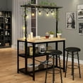thumbnail image 3 of Zzistar Kitchen Island Bakers Rack Microwave Oven Stand Kitchen Shelf with 3 Tier Storage, Metal Coffee Bar Table,Kitchen Storage Shelf for Dining Living Room, 3 of 7