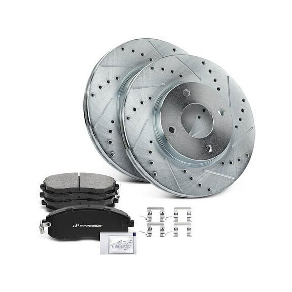 Front Brake Pad and Rotor Kit 6 - Compatible with 2007 - 2012 Nissan Versa 1.8L 4-Cylinder 2008 2009 2010 2011