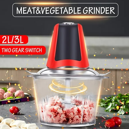 3L 200W 2 Speeds Electric Meat Slicer Vegetable Grinders Mincer Cutter Food Processor Plastic Bowl Restaurant Home Kitchen (Best Food Processor For Meat)