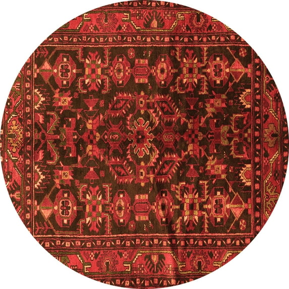 Ahgly Company Indoor Round Persian Orange Traditional Area Rugs, 7' Round