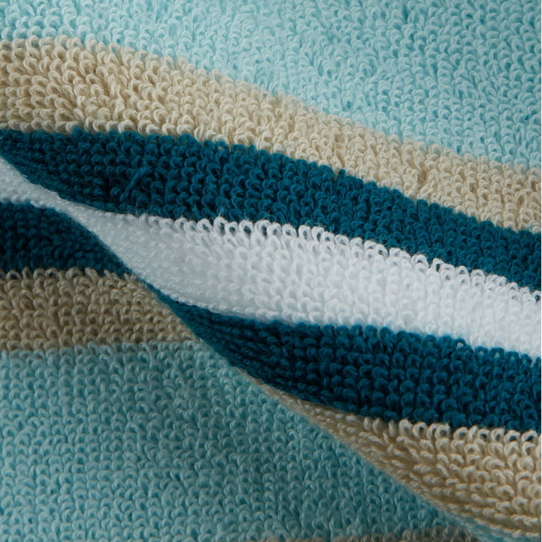 550 GSM Striped Bath Towel Set Of 2, Long-Staple Combed Cotton