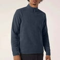 thumbnail image 2 of YLSDY Men's Quarter Zip Thermal Fleece Lined Sweater, Winter Lightweight Soft Pullover Stand Collar Sweatshirt Dark Blue XL, 2 of 6