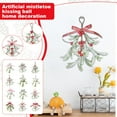 thumbnail image 6 of Mistletoe Christmas Valentine's Day Decor, Artificial Hanging Mistletoe Picks with Plaid Bow Berries,Like Real Christmas Easter Kissing Ball Ornaments for Kitchen Doorway Tree Decorations (F), 6 of 8