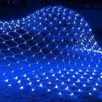Outdoor Christmas Net Lights, 9.8FT x 6.6FT 200 LED Fairy String Light with 8 Lighting Modes, Connectable Light for Garden Tree Bushes, Holiday Wedding Party Decorations Blue
