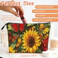 thumbnail image 2 of Makeup Bag Small Toilet Cosmetic Bags Travel Makeup Case Waterproof for Women Girls 6.7X9.45inches - Gorgeous Butterfly - Kissed Sunflowers, 2 of 7