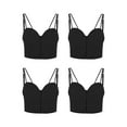 thumbnail image 2 of BadPiggies 4-Pack Comfy Cami Bra for Women Wirefree Crop Top Yoga Bralette Longline Padded Lounge Bras, 2 of 10