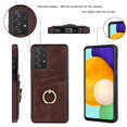 thumbnail image 5 of KAIYANG Funda para teléfono Samsung Galaxy A52 4G/5G/A52s 5G con soporte de anillo y tarjetero de TPU con revestimiento retro, estilo E, color marrón, 5 of 5