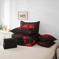 thumbnail image 5 of Erosebridal Girls Football Bed in a Bag Full Size,Sports Game Bed Set,Red Geometric Glowing Plaid Bedding Full Size,Microfiber Bedroom Decor Reversible,7 Pieces, 5 of 6