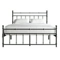 Castle Place Minimalist Modern King Size Metal Platform Bed, Black
