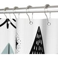 thumbnail image 4 of Christmas Waffle Shower Curtain for Bathroom 36x72inches Christmas Trees Stall RV Shower Curtain Set with Hooks Light Blue Black Cartoon X-mas Trees Cottage Waterproof Fabric Shower Curtain, 4 of 6