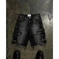 thumbnail image 5 of Pantalones cortos de mezclilla y2k para hombre, pantalones de chándal desgastados, diseño bordado de borde cruzado, alta calidad, estilo hip hop, Verano, 5 of 5