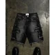 thumbnail image 5 of Pantalones cortos de mezclilla y2k para hombre, pantalones de chándal desgastados, diseño bordado de borde cruzado, alta calidad, estilo hip hop, Verano, 5 of 5