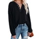 thumbnail image 4 of Round Neck Tops, Breathable Button Comfortable Women Casual Blouse  For Office For Female For Dating ANGGREK Negro L, 4 of 6
