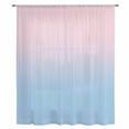 thumbnail image 2 of Pink Blue Ombre Sheer Curtains 45 Inches Long, Pink Gradient Color Modern Abstract Art Light Filering Curtains, Breathable Simi Curtain Privacy Drapes for Kitchen Bathroom Small Window Treatment, 2 of 9