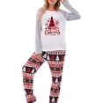 thumbnail image 2 of KelaJuan Family Matching Pajamas Christmas Tree Letters Print Long Sleeve Tops and Stretch Casual Pants Sleepwear, 2 of 7