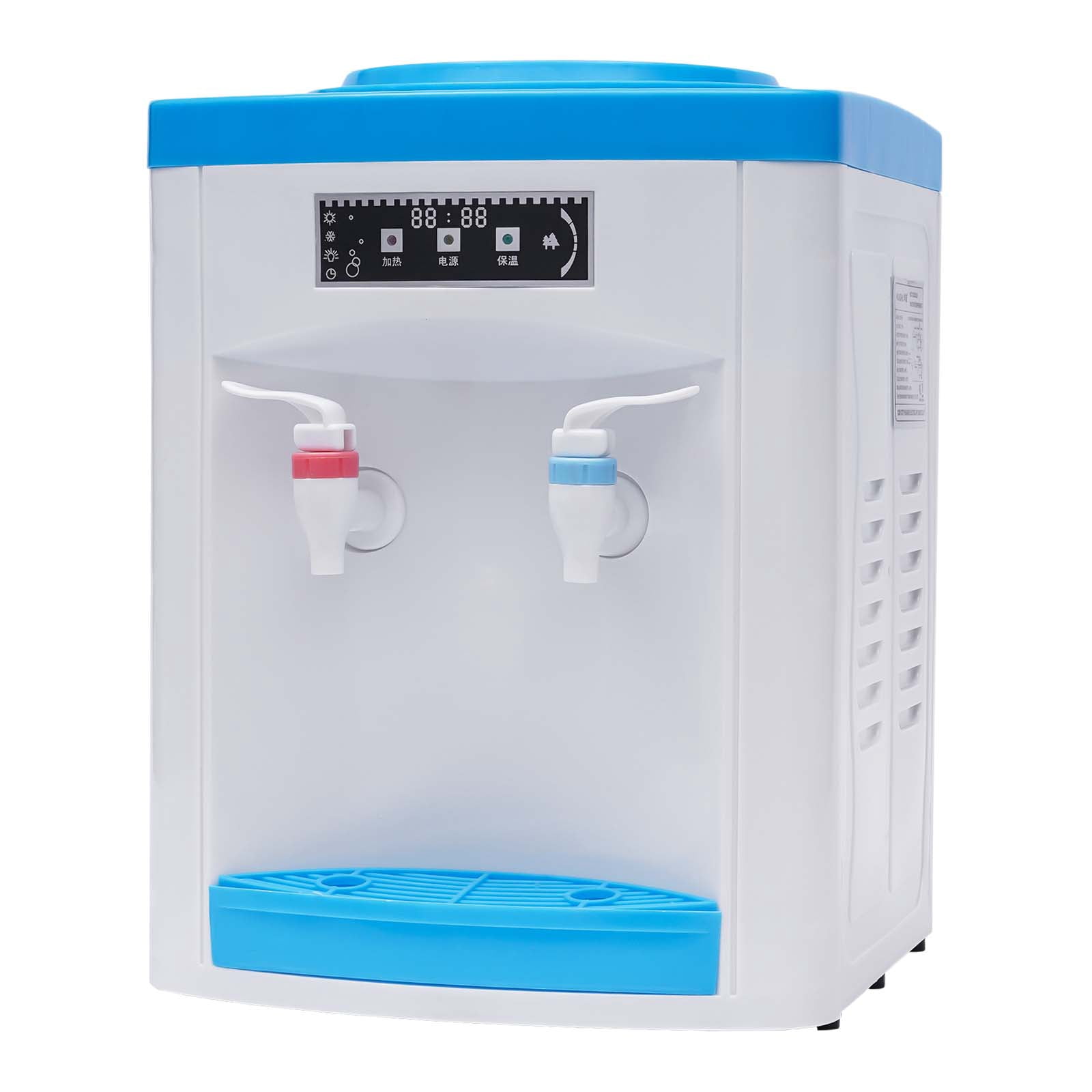 25.5*23.5*33cm 550W White&Blue Desktop Water Cooler Dispenser Top Loading Water Dispenser for 1.1-4.9gal Water Bottles