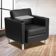 thumbnail image 2 of Bowery Hill Contemporary Leather Guest Chair with Cup Holder in Black, 2 of 9