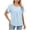 *Blue, variant on Women's Pleated Short Sleeve Top,Ladies Summer Curved-Hem Blouse,Cooling Touch Like Ice Shirt For Women,Navy,Size S