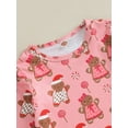 thumbnail image 6 of Arvbitana 3T 4T 5T 6T 7T Little Girls Christmas 2Pcs Outfits Gingerbread Man/Elk Print Long Sleeve Sweatshirt + Elastic Pants Sets Toddler Kids Casual Daily Clothes, 6 of 9