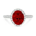 thumbnail image 7 of Halo Engagement Ring for Women - 2.27ct Natural Garnet in 14K White Gold Promise Ring, 7 of 7
