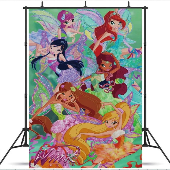 Winx Club Background school Wall Decor Taspestry Poster Banner Backdrop Party Supplies