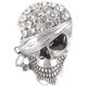 thumbnail image 1 of Skull Bones Brooch Pin Rhinestone Gothic Punk Breastpin for Women Men (X1514, Silver), 1 of 4