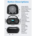 thumbnail image 2 of Greadio Boombox Portable CD Players for Home with Bluetooth, Boom Box CD Player FM Radio Combo, Stereo Sound, AC/Battery Powered, CD/CD-R/RW Compatib, 2 of 9