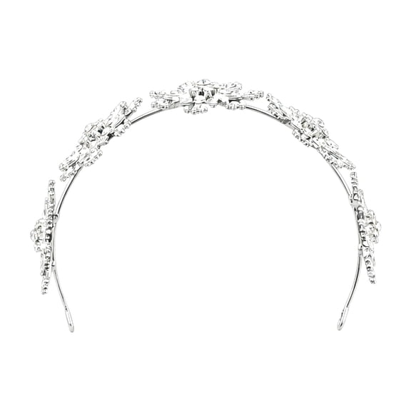 Misright Sparkling Crystal Snowflake Bridal Hairband with Rhinestones for Wedding Photography