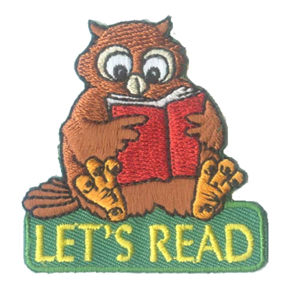 12 pieces 2" Custom Activity Scouts Applique Fun Patches - Lets Read Patch