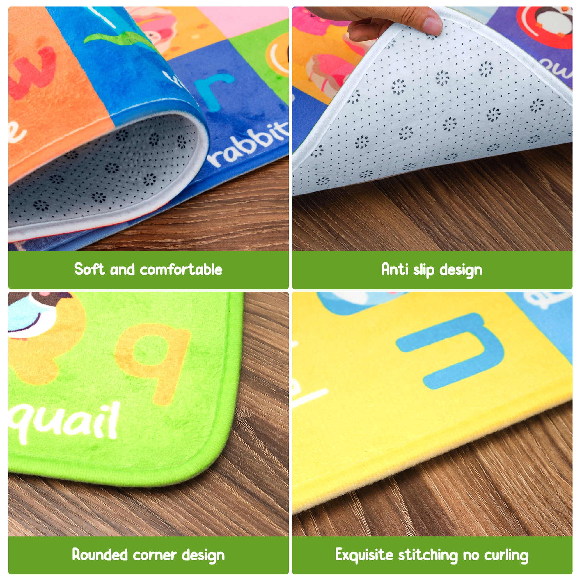 Nefoso Kids Play Rug, Kids Play Mat Educational Alphabet 4ft x 6ft Area Rug for Indoor, Age Group 3+