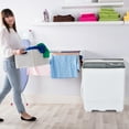 thumbnail image 4 of Gymax Portable Semi-automatic Washing Machine 26 lbs Twin Tub Laundry Washer Grey, 4 of 10