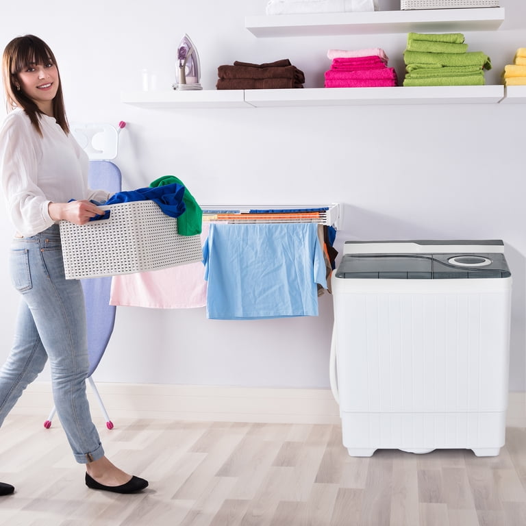 Gymax Portable Semi-automatic Washing Machine 26 lbs Twin Tub