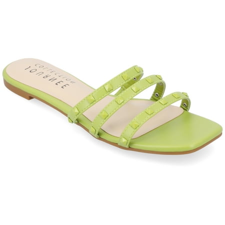 

Journee Collection Womens Camarie Slip On Slide Multi Strap Sandals