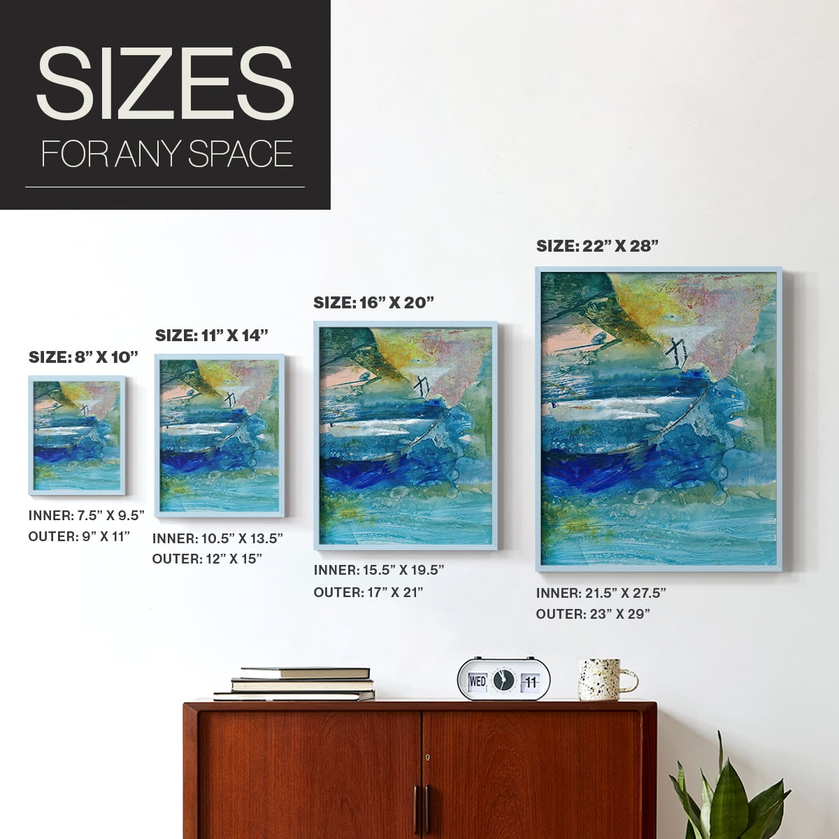 Spring Winds VII in Blue Solid Wood 8 x 10 Framed Print