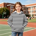 thumbnail image 5 of PureCasa Girls' Sweatshirts 3-14 Years Pullover Hoodie Long Sleeve Drawstring Oversized Street Sweatshirts with Pocket, 5 of 9