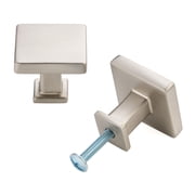 KOOFIZO 10 Pack Square Top & Base Cabinet Knob - Brushed Nickel Pull Handle (30mm / 1.2 Inch)