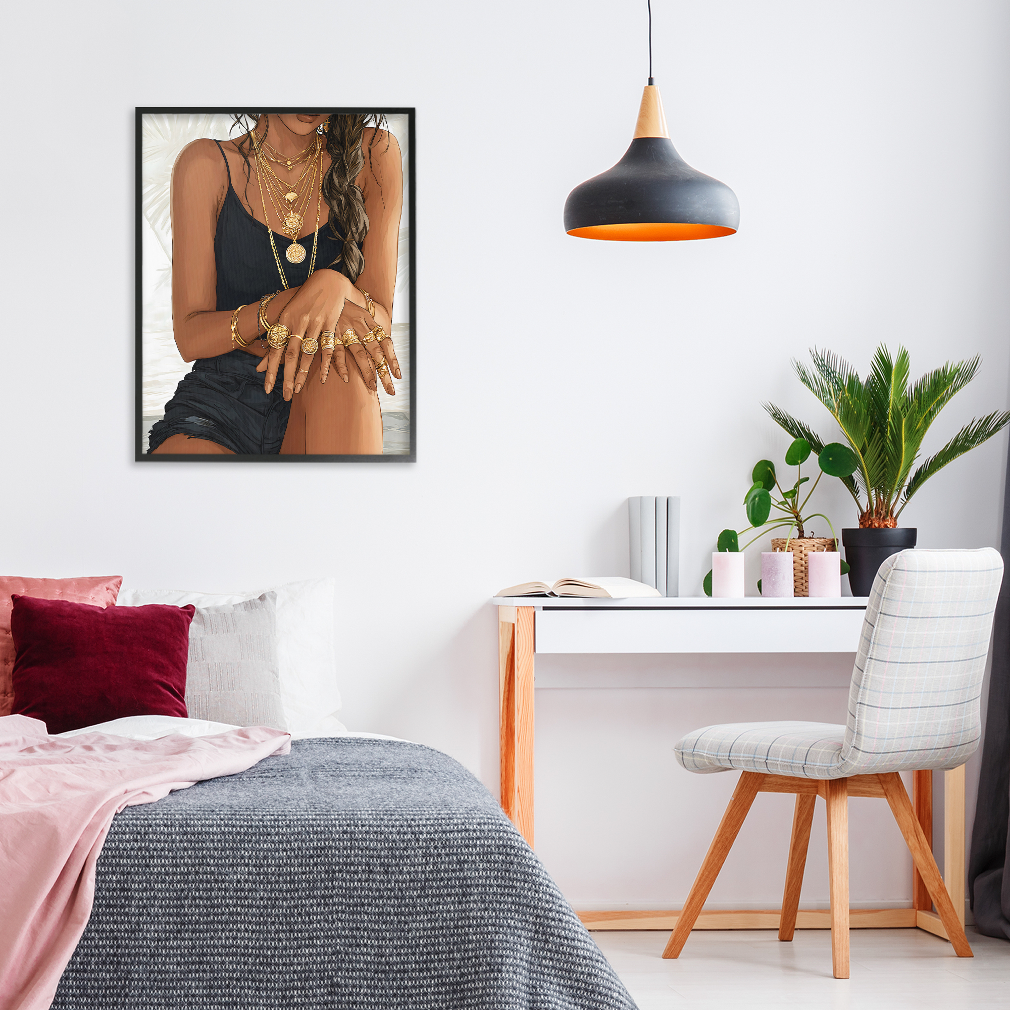 Stupell Industries All The Bling Adornments Black Framed Giclee Art, design by Franklyn Gregory