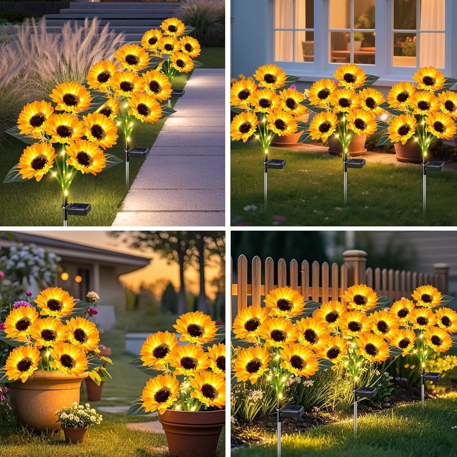 Solar Christmas Tree Outdoor Decor, Waterproof Solar Xmas Decorations Garden Stake Lights, Multi-Color LED Christmas Décor for Outside Landscape Pathway Porch Yard Holiday (4 Pcs Pink)